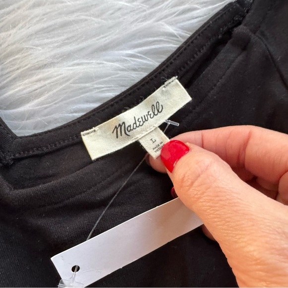 NWT Madewell Jersey V-Neck Long-Sleeve Top in black - Picture 12 of 14